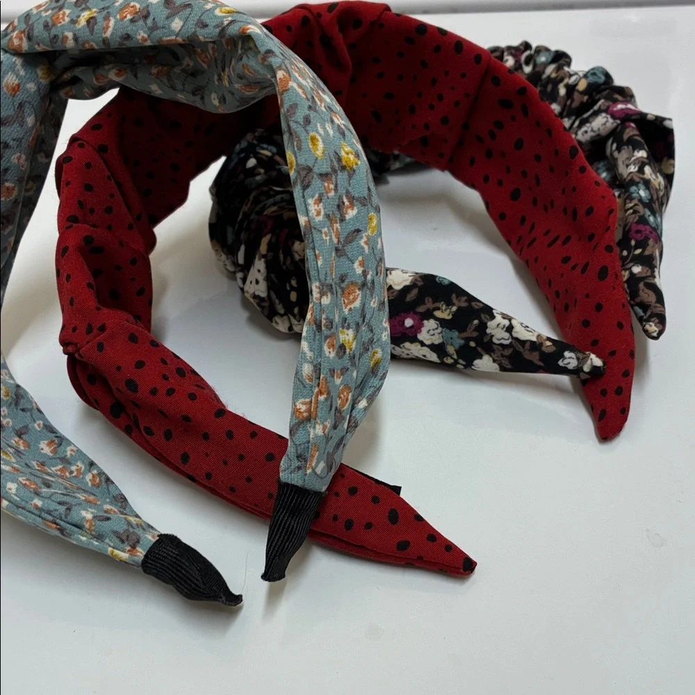 Floral and Polka‎ Dot Headband Set